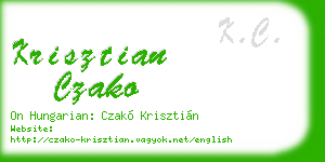 krisztian czako business card